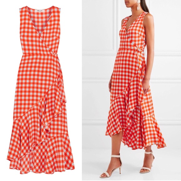 dvf gingham dress
